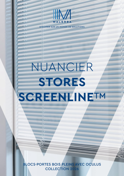 STORE SCREENLINE : Nuancier de lames de stores pour blocs-portes bois – collection 2026